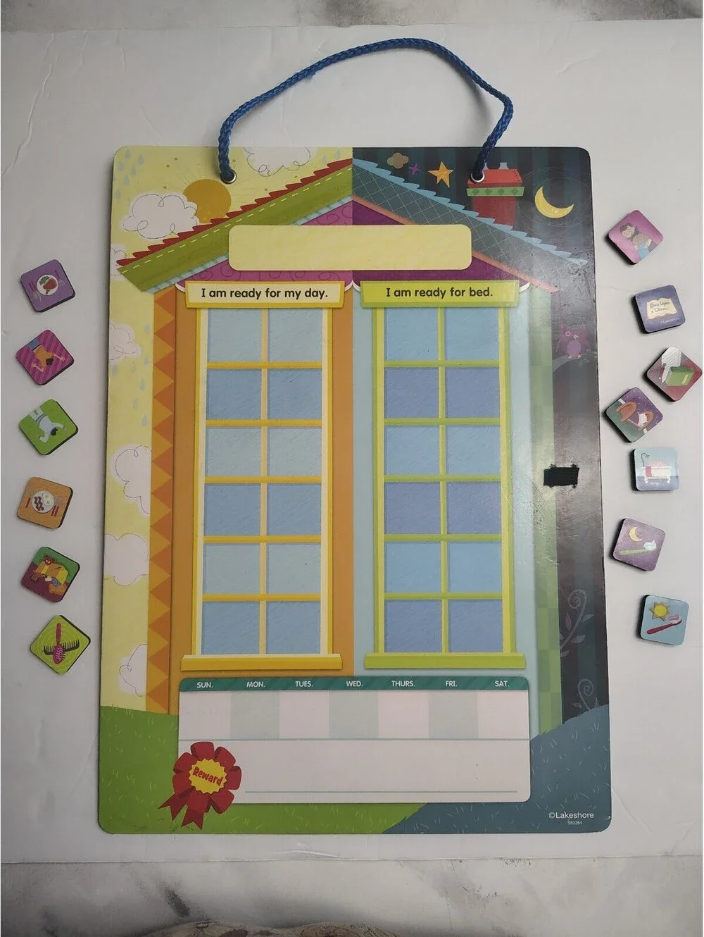 Lakeshore Magnetic Whiteboard Routine Chart with Removable Icon Tiles